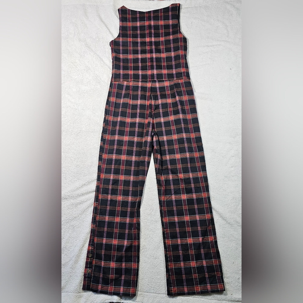 Pamela Love Black and Red Plaid Jumpsuit
